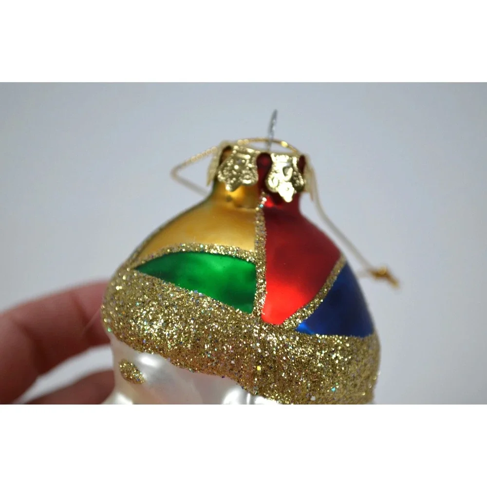 New Glass‎ Santa Head Christmas Tree Ornament 4.5